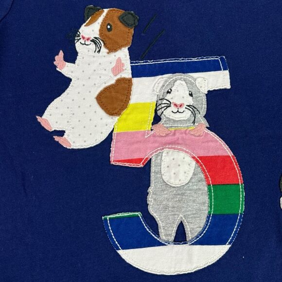 Mini Boden Guinea Pig 5 Appliqué T-Shirt size 5-6 - Picture 3 of 4